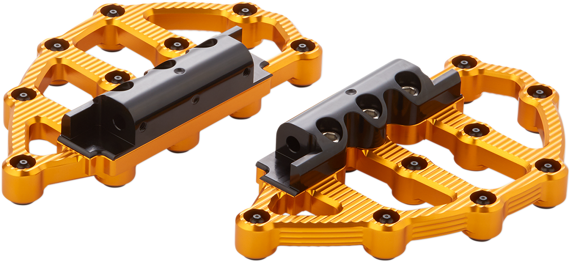 Arlen Ness MX Gold Passenger Floorboards for 1980-2024 Harley Touring Softail