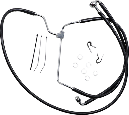 Drag Specialties Black Vinyl Standard +8 Brake Line fits 14-19 Harley Touring