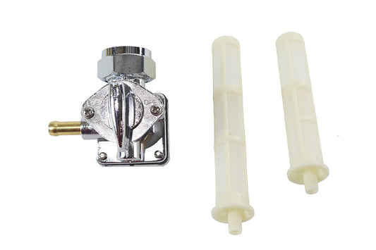 VTwin Fuel Valve Vacuum Chrome Petcock for 1995-2001 Harley Dyna Softail Touring