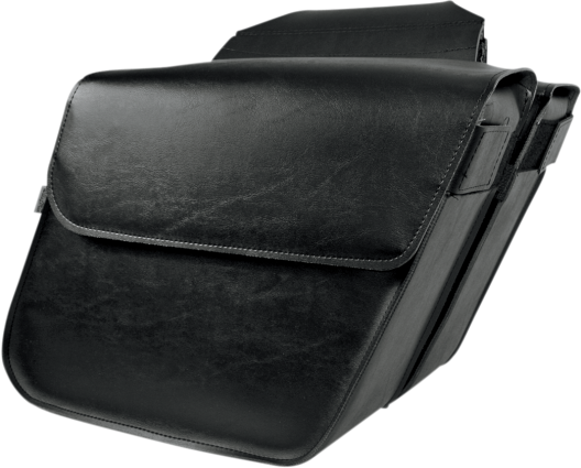 Willie & Max Black Leather Raptor Universal Motorcycle Slant Saddlebags Harley