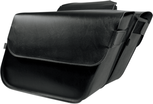 Willie & Max Black Throw Over Leather Raptor Motorcycle Saddlebags fits Harley