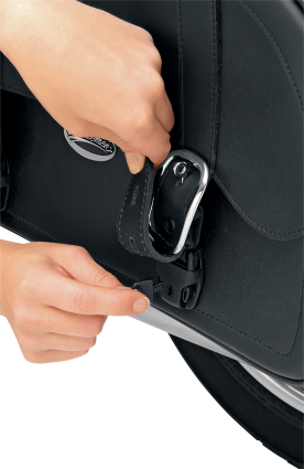 Saddlemen Black Silver Flame Leather Universal Motorcycle Saddlebags Harley FXD