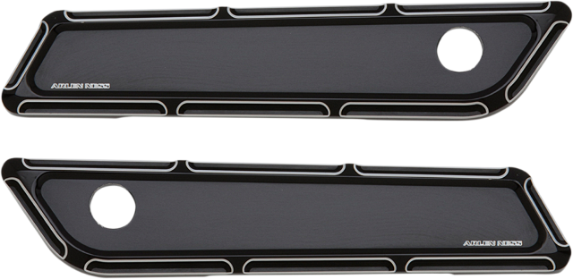 Arlen Ness Black Beveled Saddlebag Hinge Covers 2014-2024 Harley Touring FLHTCU