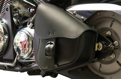 Willie & Max Black Leather Left Side Swing Arm Saddlebag 86-17 Harley Softail