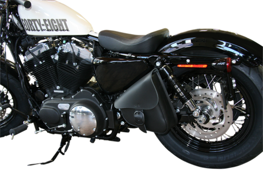 Willie & Max Leather Left Side Swing Arm Saddlebag 1986-2022 Harley Sportster