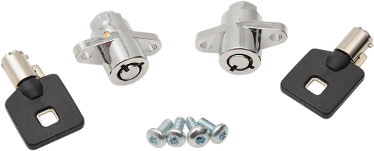 Drag Specialties Chrome Motorcycle Saddlebag Lock Set 2014-2023 Harley Touring