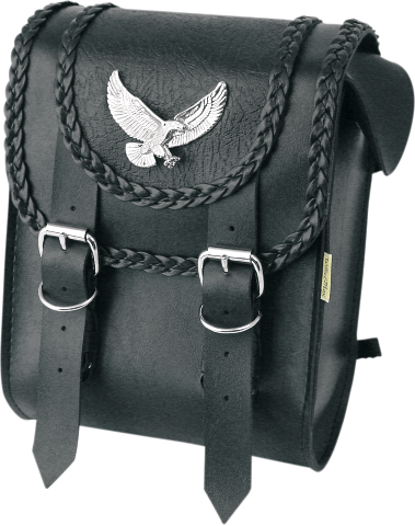 Willie & Max Black Magic Leather Motorcycle Sissy Bar Bag for Harley Davidson