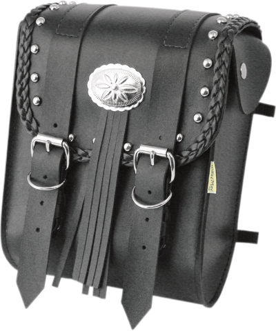 Willie & Max Black Leather Warrior Motorcycle Stud Sissy Bar Bag Harley Davidson