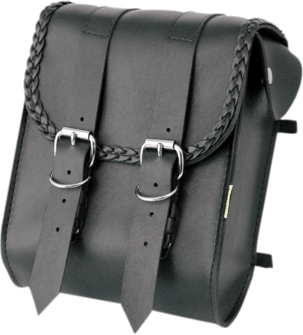 Willie & Max Braided Black Leather Motorcycle Sissy Bar Bag Harley Davidson