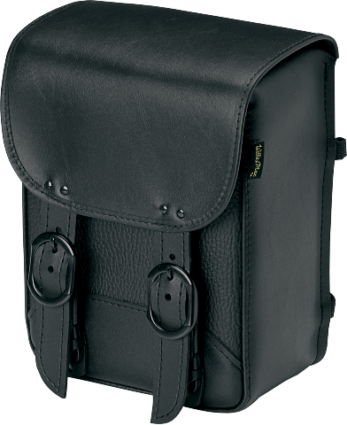 Willie & Max Solid Black Jack Leather Motorcycle Sissy Bar Bag for Harley