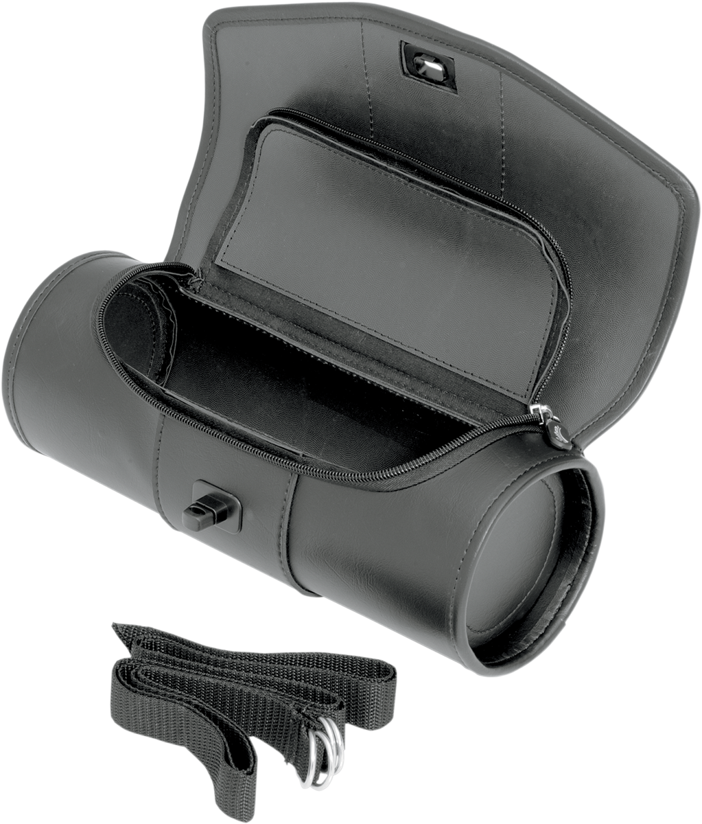 Saddlemen Black Leather Twist Lock Cruis'n Deluxe Tool Bag for Harley Davidson