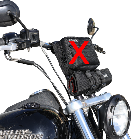 Thrashin V2 Black Motorcycle Tool Roll Storage Bag for Harley Davidson THB-0019