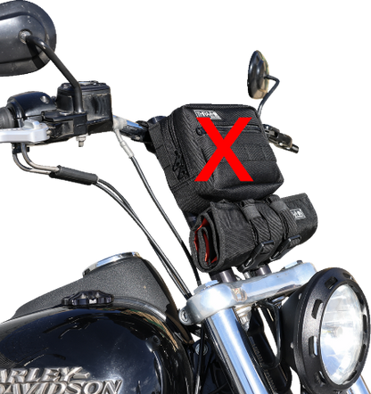 Thrashin V2 Black Motorcycle Tool Roll Storage Bag for Harley Davidson THB-0019