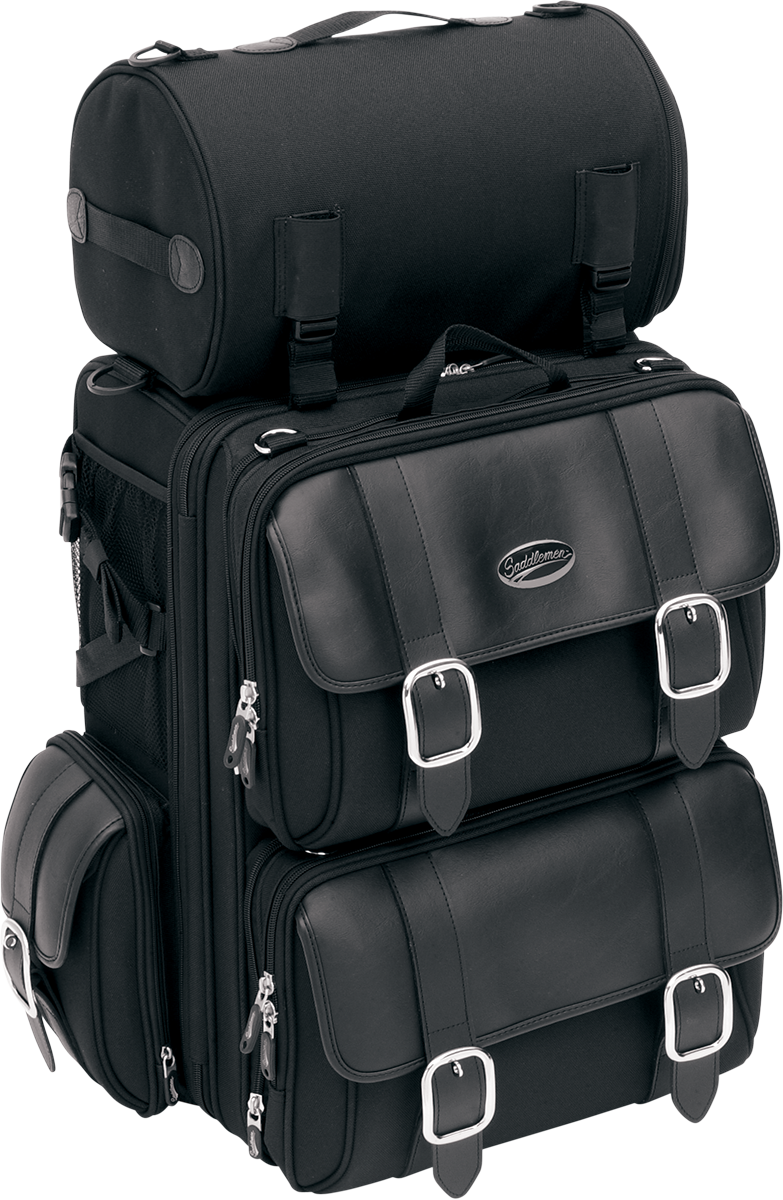 Saddlemen S2300DE Deluxe Sissy Bar Motorcycle Touring Bag Harley Davidson FXR XL