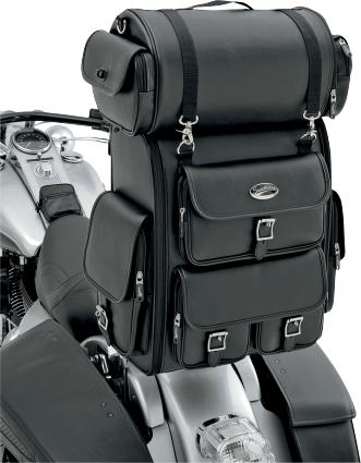 Saddlemen Drifter Synthetic Leather Sissy Bar Motorcycle Touring Bag EX2200