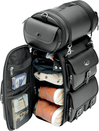Saddlemen Drifter Synthetic Leather Sissy Bar Motorcycle Touring Bag EX2200