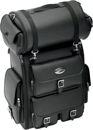 Saddlemen Drifter Synthetic Leather Sissy Bar Motorcycle Touring Bag EX2200