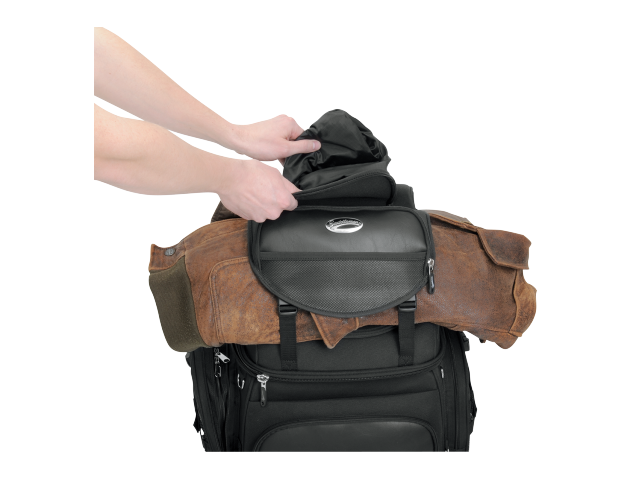 Saddlemen Synthetic Leather Sissy Bar Motorcycle Touring Bag BR3400
