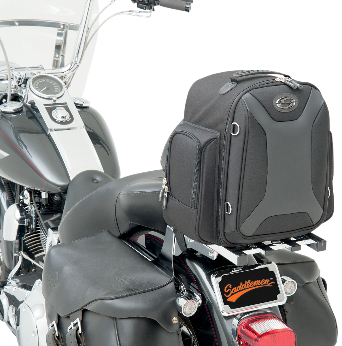 Saddlemen Textile FTB1500 Motorcycle Sissy Bar Luggage Bag for Harley Davidson