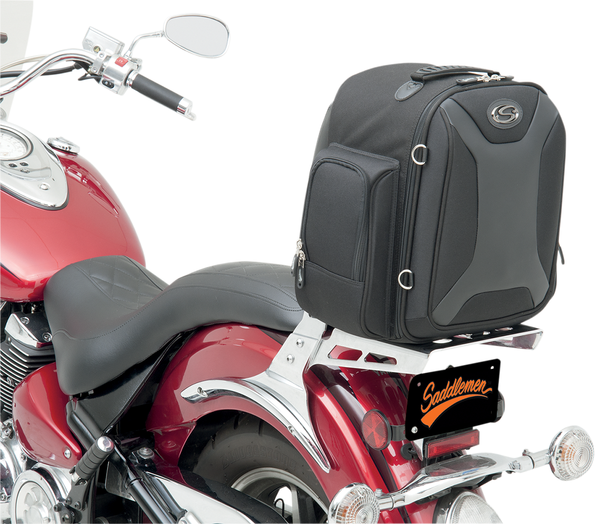 Saddlemen Textile FTB1500 Motorcycle Sissy Bar Luggage Bag for Harley Davidson