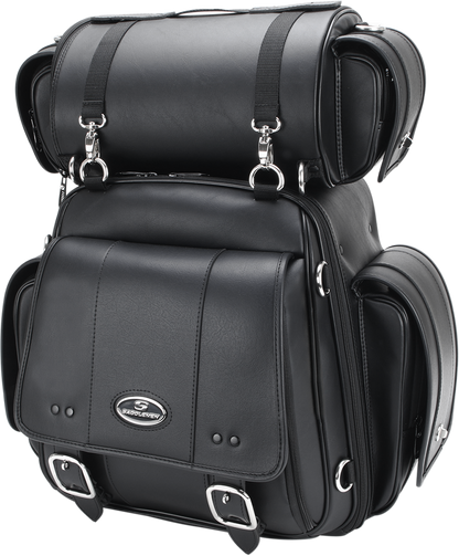 Saddlemen Black Leather CD3600 Rear Motorcycle Sissy Bar Bag Harley Davidson