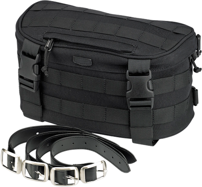 Biltwell Black Textile Exfil-7 Motorcycle Zipper Front Fork Bag Harley Davidson