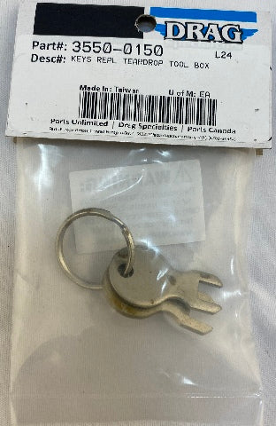 Drag Specialties Chrome Teardrop Toolbox Replacement Keys for Harley Davidson