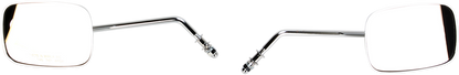 Drag Specialties Chrome Long Rectangle Motorcycle Handlebar Side View Mirror Set