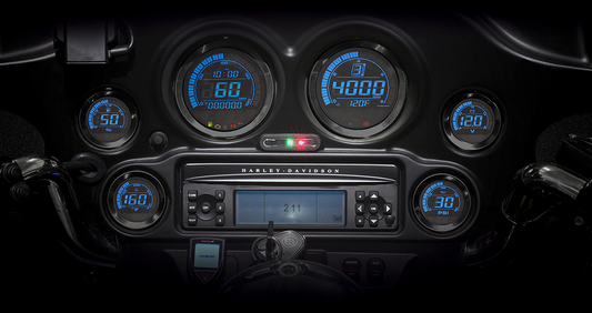 Koso Black 6-Piece Fairing Digital Gauge Set 2004-2013 Harley Touring Models