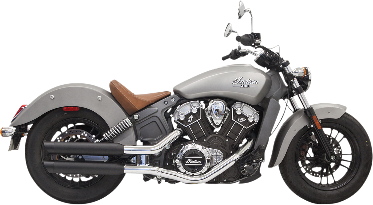 Bassani 3" Classic Black Slip On Mufflers for 2015-2020 Indian Scout Bobber