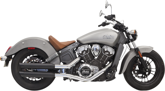 Bassani 3" Classic Black Slip On Mufflers for 2015-2020 Indian Scout Bobber
