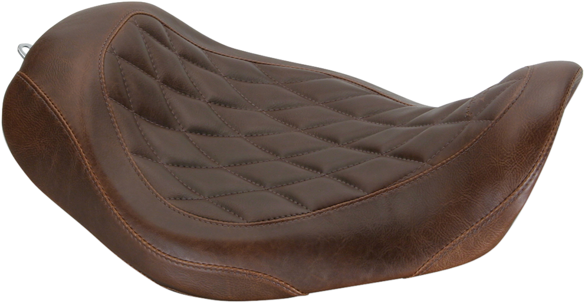 Mustang Wide Tripper Brown Diamond Solo Seat for 2006-2017 Harley Dyna FXDF FXDB