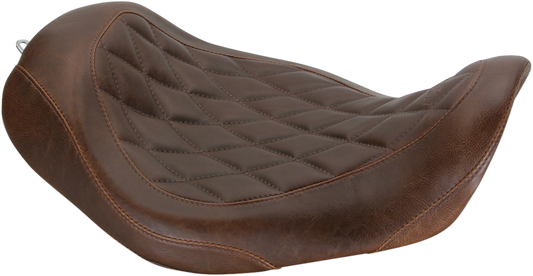 Mustang Wide Tripper Brown Diamond Solo Seat for 2006-2017 Harley Dyna FXDF FXDB