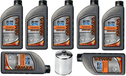 Bel Ray Oil Change Kit & Chrome Filter fits 1999-2016 Harley Touring Models