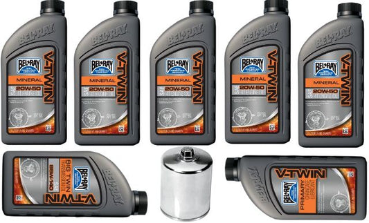 Bel Ray Oil Change Kit & Chrome Filter fits 1999-2016 Harley Touring Models