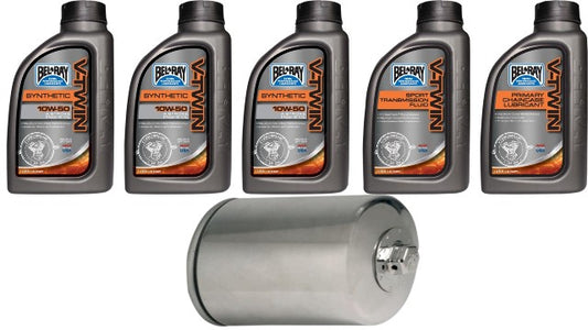 Bel-Ray Synthetic Oil Change Kit & Chrome Filter 1985-2022 Harley Sportster XL