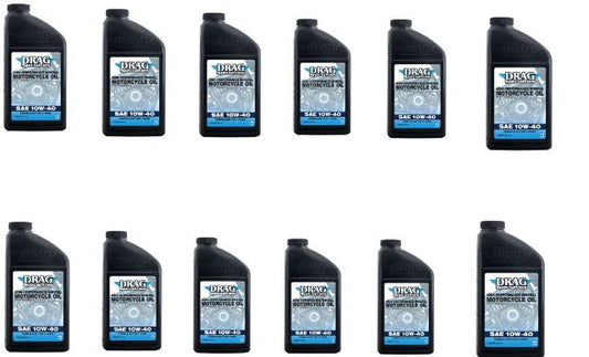 Drag Specialties 12qt Regular Base Case 10W40 Universal Motorcycle Engine Oil