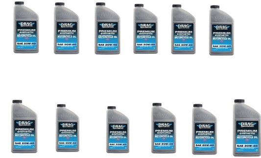 Drag Specialties 12qt Synthetic Base Case 20W40 Motorcycle Engine Oil for Indian