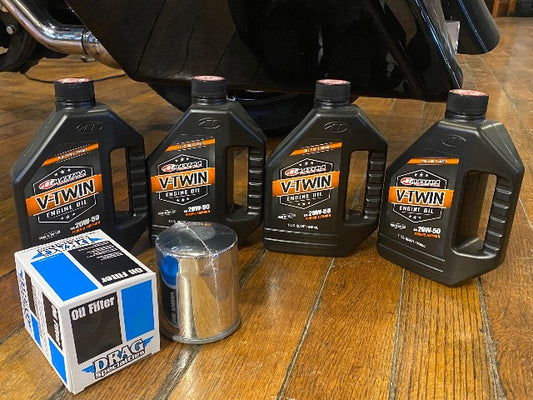 Maxima 20w50 Quick Oil Change Kit fits 1980-2021 Harley Davidson EVO & Sportster