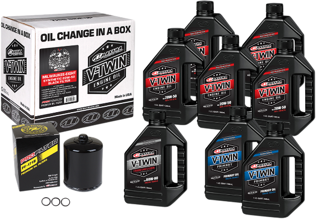 Maxima M8 Oil Change Kit & Black Filter 2017-2022 Harley M8 Touring Softail FLHX
