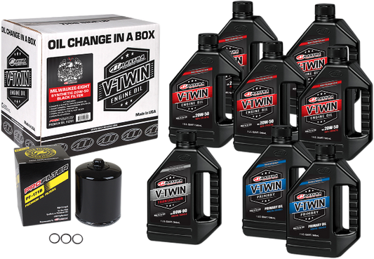 Maxima M8 Oil Change Kit & Black Filter 2017-2022 Harley M8 Touring Softail FLHX