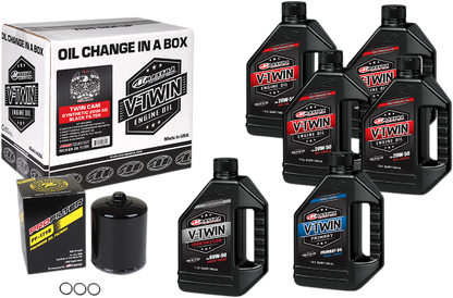 Maxima Twin Cam Oil Change Kit & Black Filter 1999-2017 Harley Touring Softail