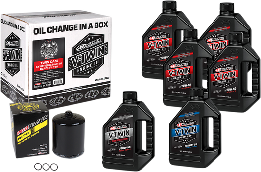 Maxima Twin Cam Oil Change Kit & Black Filter 1999-2017 Harley Touring Softail