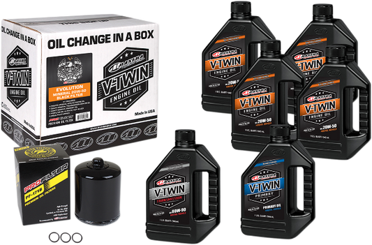 Maxima Oil Change Kit & Black Filter for 84-99 Harley Dyna Touring Softail XL