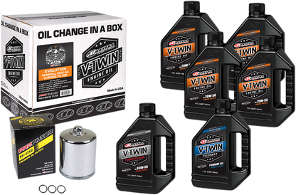 Maxima Oil Change Kit & Chrome Filter for 84-99 Harley Dyna Touring Softail XL