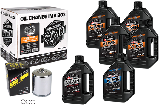 Maxima Oil Change Kit & Chrome Filter for 84-99 Harley Dyna Touring Softail XL