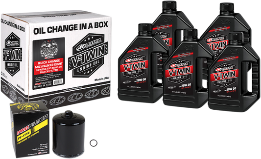 Maxima M8 Oil Quick Change Kit & Black Filter for 17-22 Harley Touring Softail