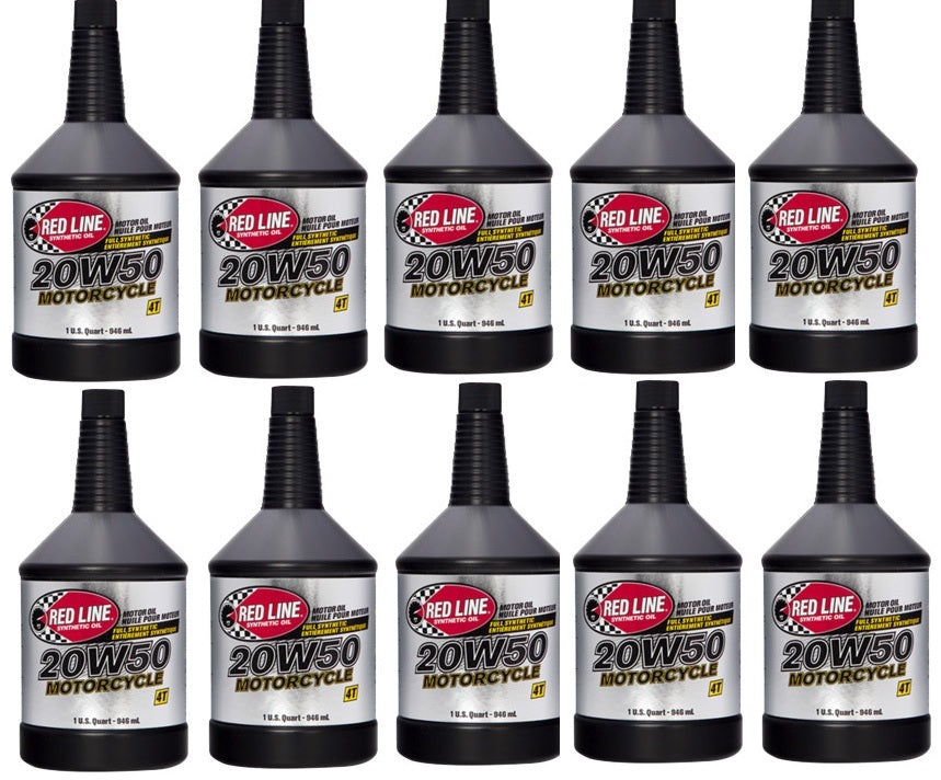 Red Line 10 Quarts 20W-50 Synthetic Motor / Engine Oil for Harley Davidson