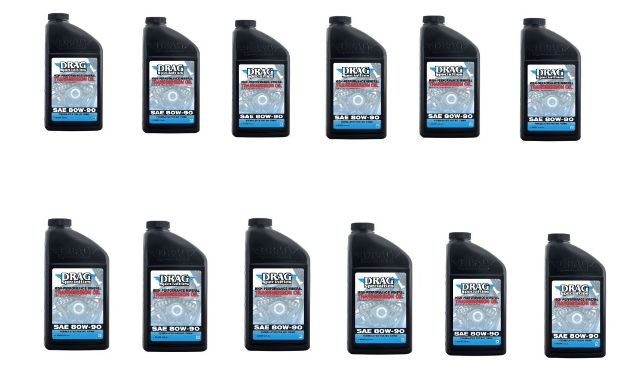 Drag Specialties 80w90 Big Twin Motorcycle 12 Pack Transmission Oil For Harley