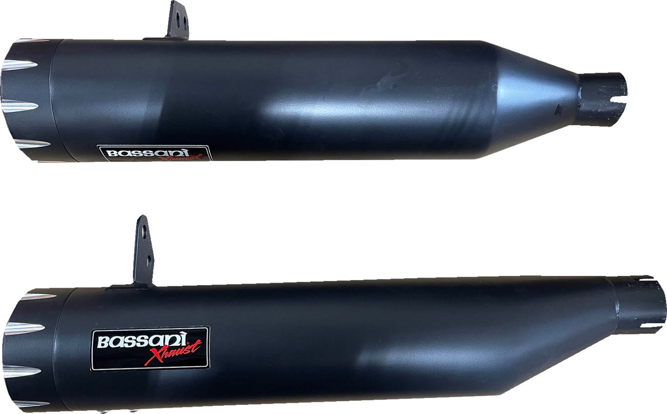 Bassani Black 4" Slip On Mufflers fits 2022-2023 Indian Chief Bobber Dark Horse